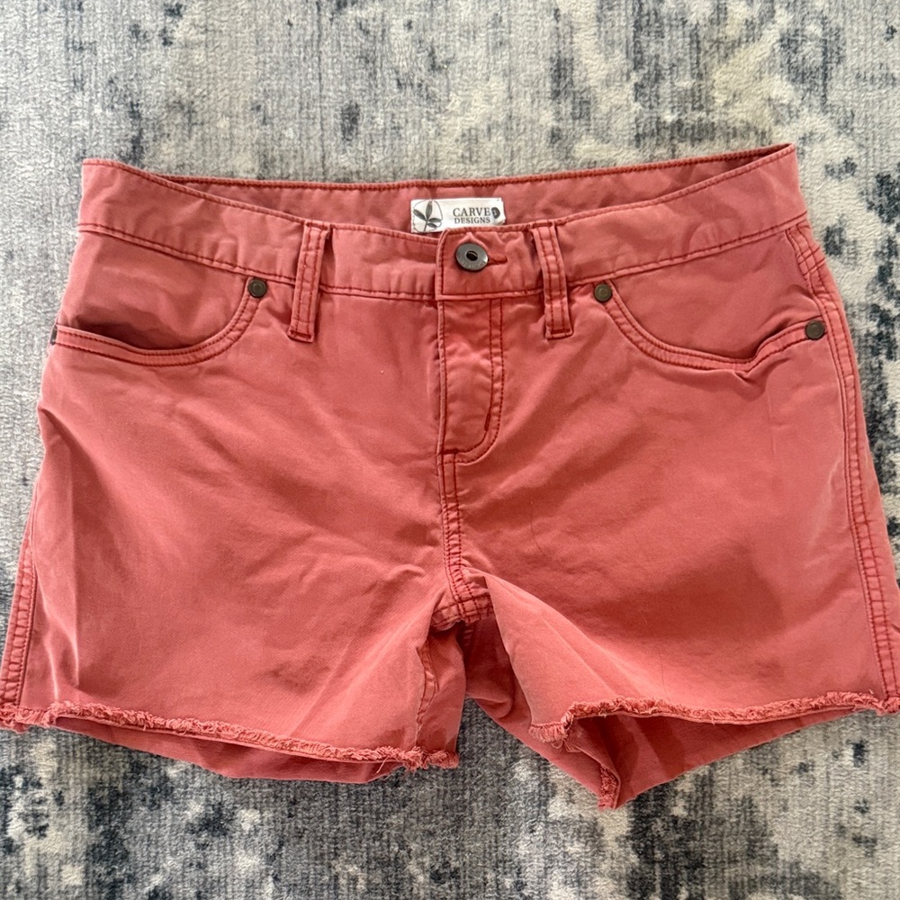 Women's Red Casual Shorts by Carve Designs